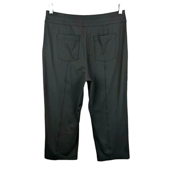 Zenergy by Chico's Crop Knit Pants Women's Size M Black Stretch Straight Leg - Picture 2 of 9